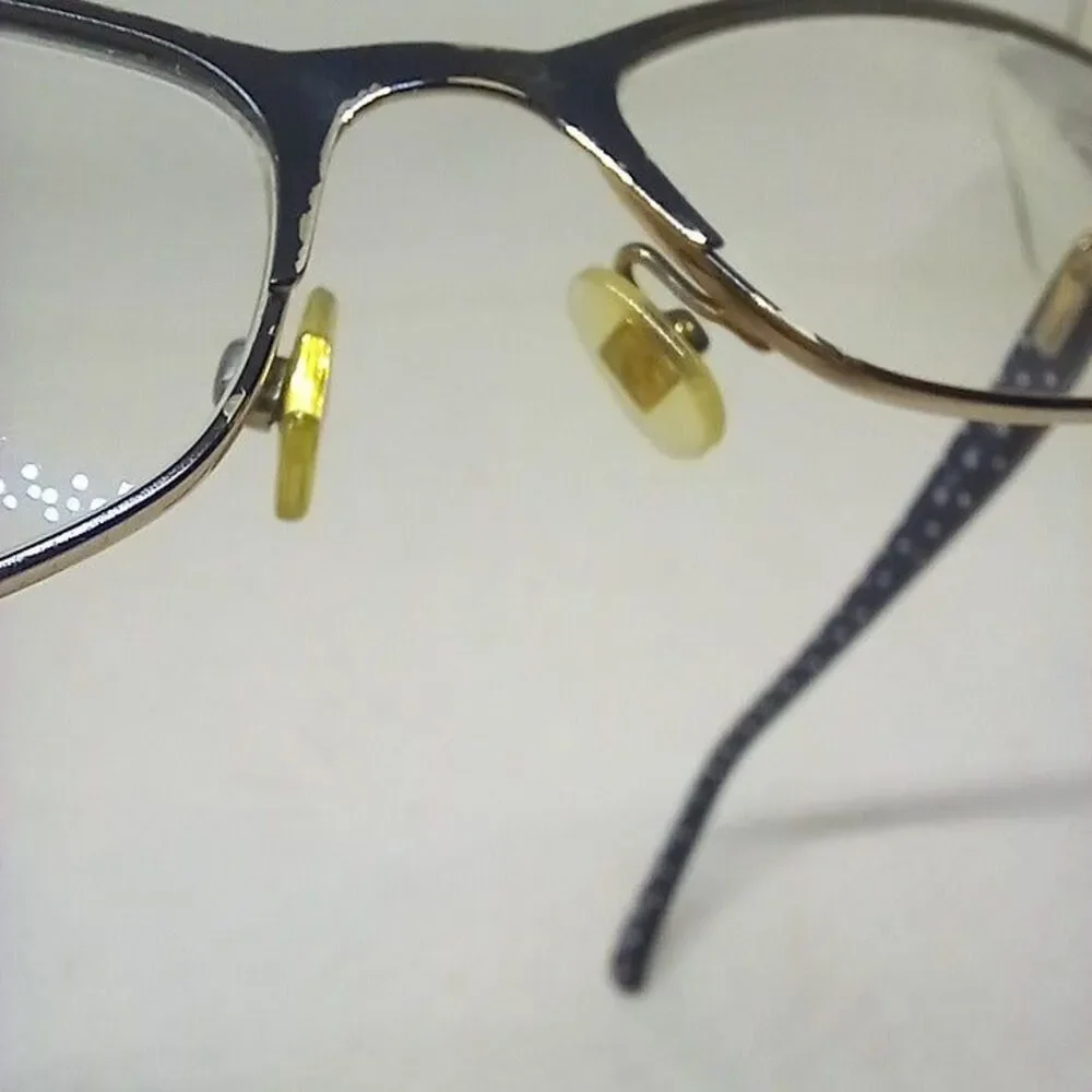Kate Spade New York Ambrosette Eyeglass Frames-Navy Polka Dots-Rectangle